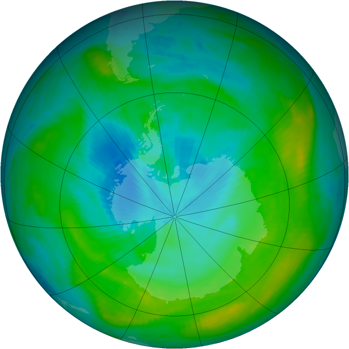 Antarctic ozone map for 01 February 1982